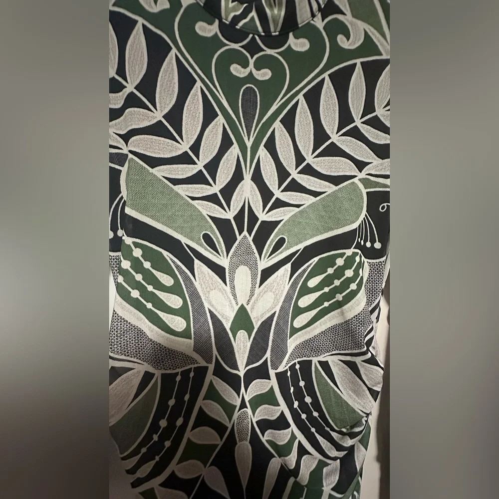 BNWT FARM Rio Green and Black Long Sleeve Dress size Large - Picture 4 of 9